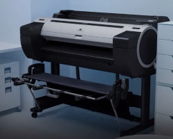 Canon iPF 785 color printer in an office